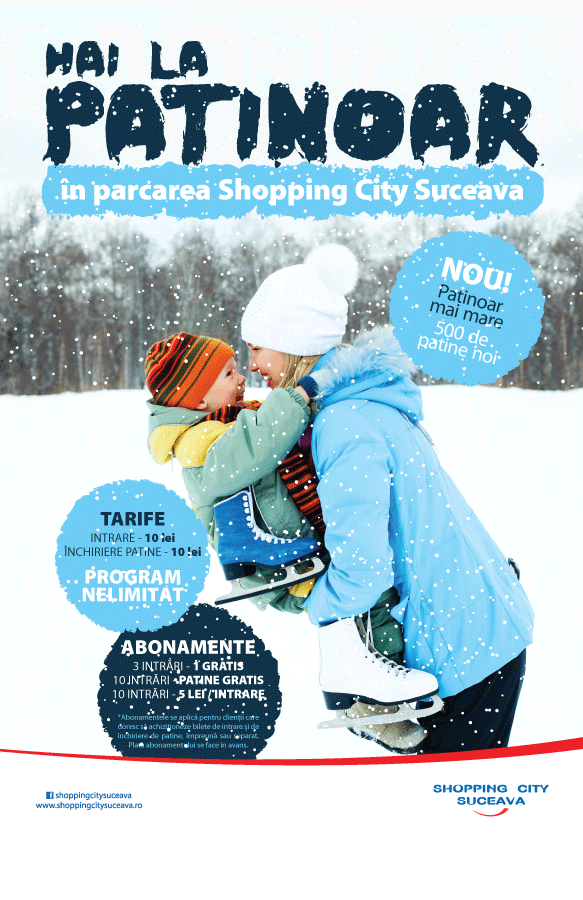 Hai la patinoar la Shopping City Suceava!