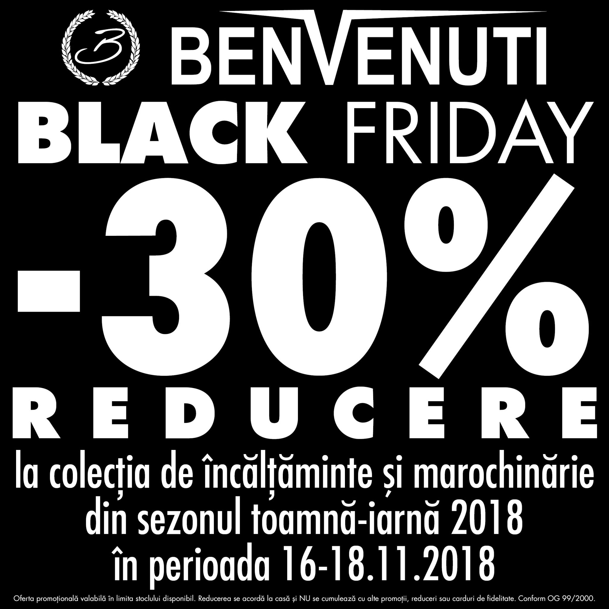 Benvenuti – 30% reducere la colecția de încălțăminte și marochinărie din sezonul toamnă – iarnă 2018