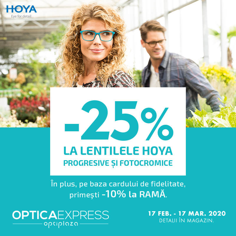Reducere de 25% la lentilele Hoya