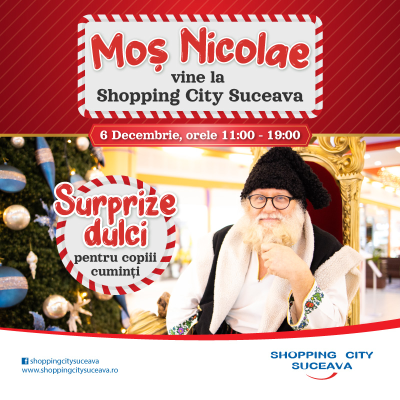 Moș Nicolae vine la Shopping City Suceava